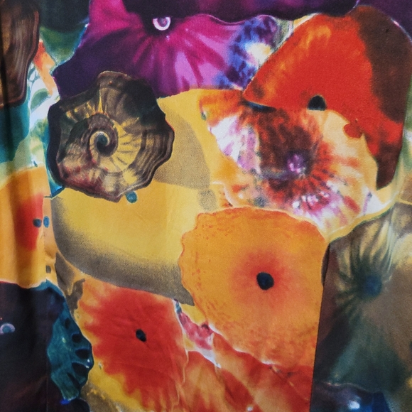 Unique Silky Ink Art Jacket with Velvet Trim - Picture 11 of 15